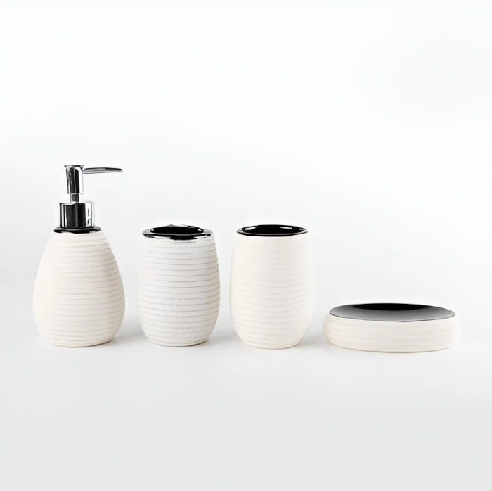 4 Piezas de accesorios de baño de cerámica