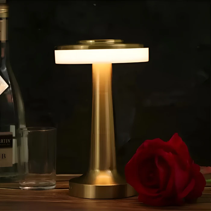 Lámpara de mesa disco vintage USB  