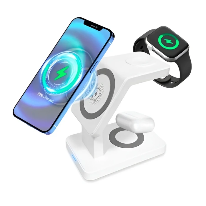 Cargador inalámbrico rápido 3 en 1 