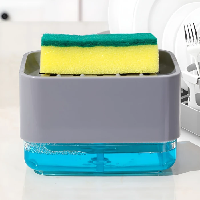 Dispensador de jabón con soporte para esponja