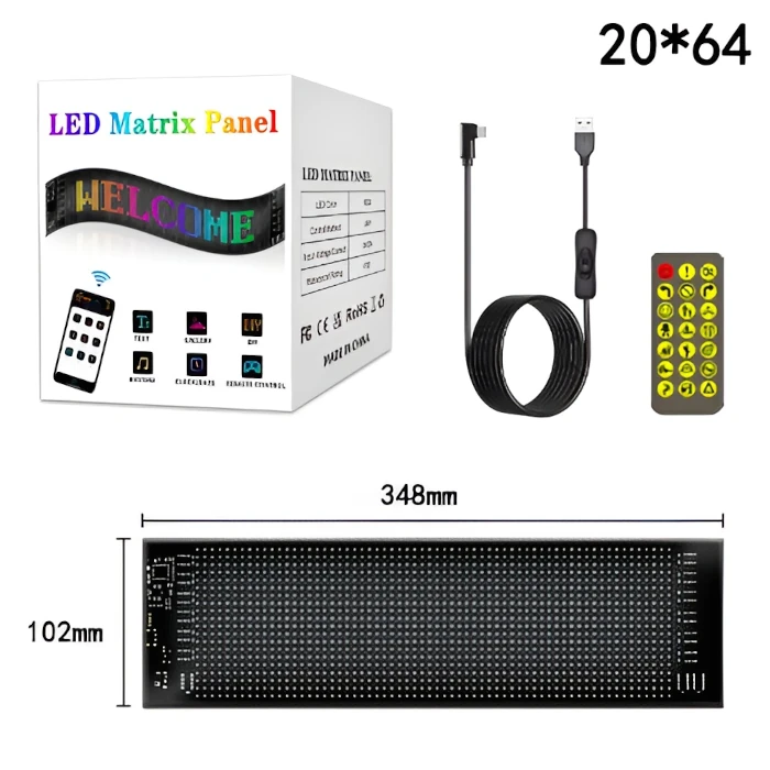 Panel de matriz LED 20X64 