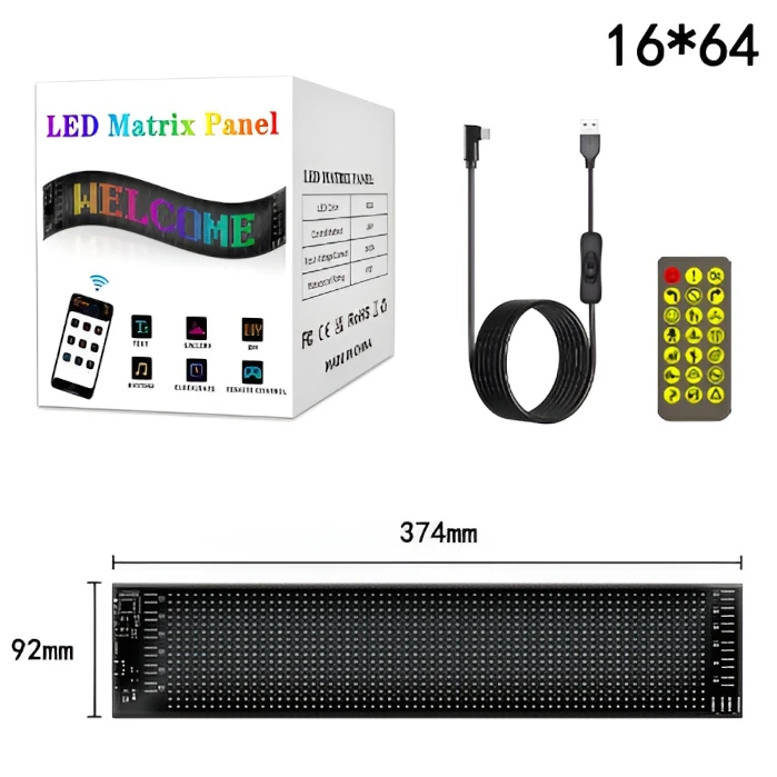Panel de matriz LED 16X64 